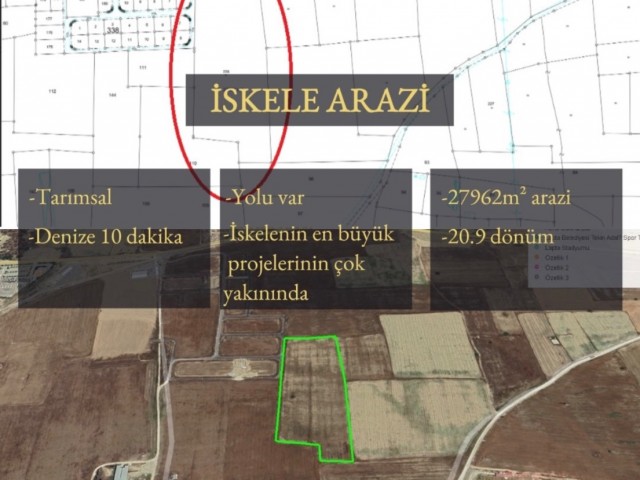 İskelede 21 dönüm Galeri için uygun Arazi