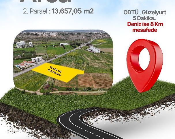 Güzelyurt Kalkanlı'da Şehir ve Doğa Manzaralı Yatırım Fırsatı Arsa Satışı