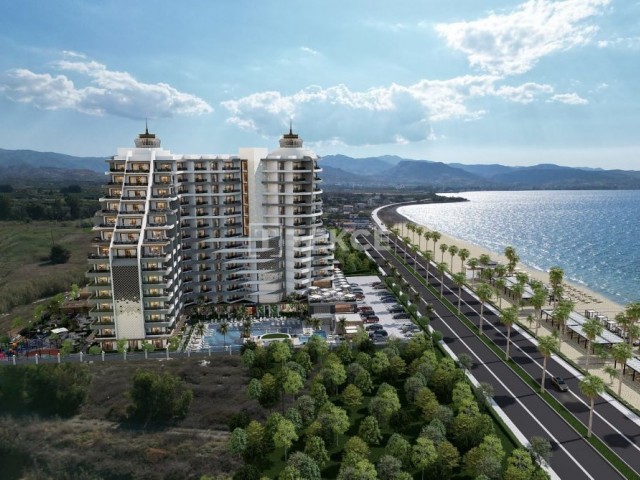 Lefke`de Deniz Kenarında Plajlı Sitede Daireler