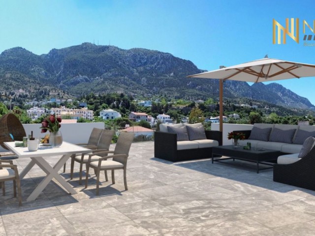 Girne Lapta'da satılık 1+1 ödeme planlı penthouse daireler!
