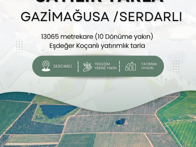 GaziMağusa/Serdarlı Bölgesinde Satılık 10 Dönüm Arazi