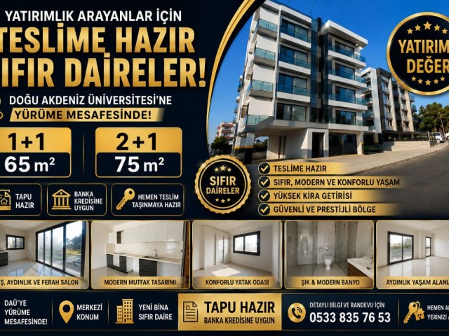 Mağusa Daü Yürüme Mesafesinde Banka Kredisine Uygun Satılık 1+1 ve 2+1 Daireler - Fotoğraf 1