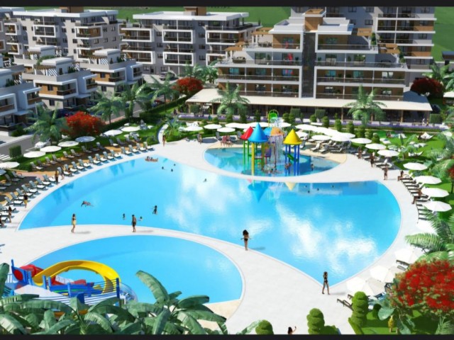 Iskele Long Beach'te Eşyalı 1+1 Daire - Havuz ve Bahçeli Bir Yaşam Alanı