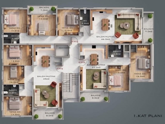 Demirhan / Minareliköy Bölgesinde Erülkü Süpermarket Arkasında 2+1 ve 3+1 Daireler Satılık - Fotoğraf 1