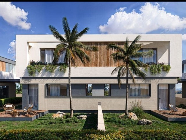 Girne Boğaz Bölgesinde 3 Yatak Odalı 460 m2 Arsa İçerisinde Geniş Bahçeye Sahip Son 3  İkiz Dublex  Villalar Satılık