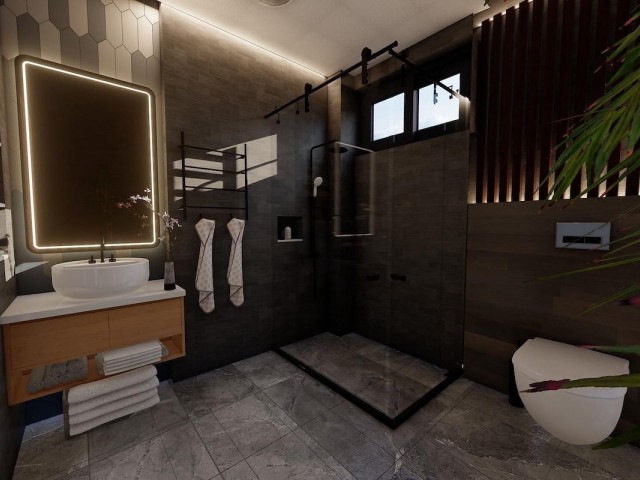 Lapta'da satılık yarı müstakil Villa 1+1 projesi