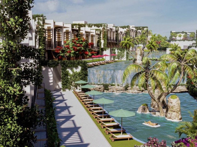 Girne esentepe’de 1+1 bahçe katı daire full kompleksli proje