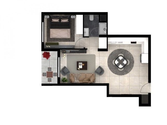 1 BED MODERN OFF PLAN APARTMENT IN 5 TOWERS RESIDENTIAL COMPLEX BOGAZ WITH INTEREST FREE PAYMENTS