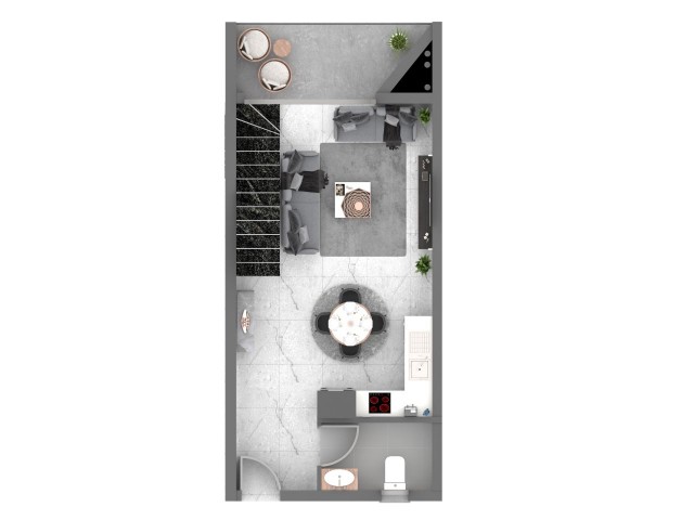 LÜKS BİR SİTEDE ŞIK 1+1 LOFT DAİRE