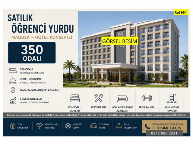 AKTIF CALISIR OGRENCI YURTU,, YUKSEK KAR GETIRISI, DAU SINIRLARI ICINDE...