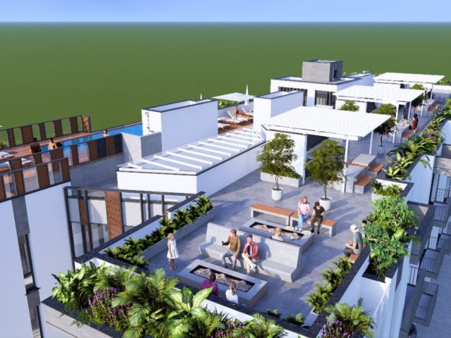Lefkoşa Ortaköy'de Türk Tapulu 2+1 Lüks Daireler | Rooftop Havuz & Fitness - Fotoğraf 4