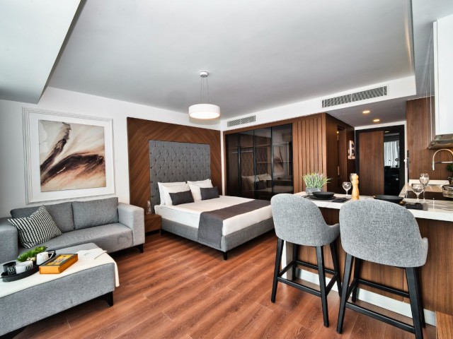 KKTC İskele Yaşam ve Yatırım Fırsatı ! Long Beach Sahilinin En Prestijli Sitesi Grand Sapphire Resort – Bitmiş B Blok 1.KAT 1+0 Studio Full Eşyalı Satılık Daire - Fotoğraf 3