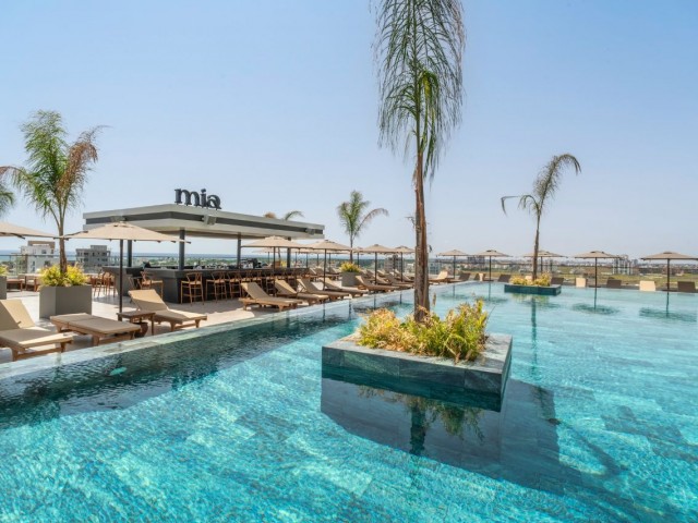 KKTC İskele Yaşam ve Yatırım Fırsatı ! Long Beach Sahilinin En Prestijli Sitesi Grand Sapphire Resort – Bitmiş B Blok 1.KAT 1+0 Studio Full Eşyalı Satılık Daire - Fotoğraf 4