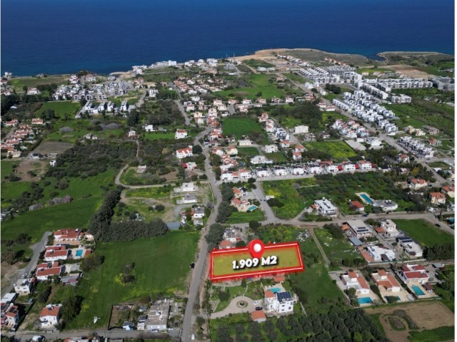 KKTC Girne Karşıyaka’da İmarlı Satılık Arsa 1909 m² - Villa veya Proje Yatırımı İçin Fırsat!
