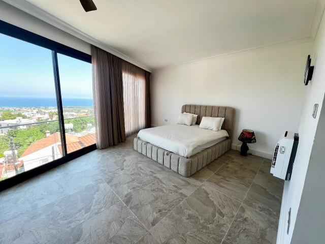 Girne Lapta’da Satılık 3+1 Özel Havuzlu Villa | Kesintisiz Deniz & Dağ Manzarası