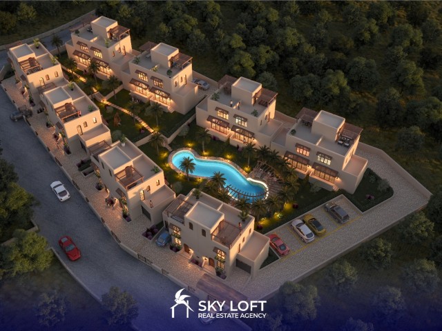 Lapta'da Doğa ve Deniz Manzaralı Faizsiz ve Uzun Vadeli Ödeme Planlı 2+1 Full En-Suite ikiz villalar - Fotoğraf 2