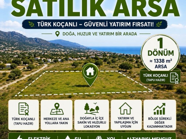 📍 LEFKE / TAŞPINAR  🏡 TÜRK KOÇANLI SATILIK ARSALAR – 1 DÖNÜM! 🌿