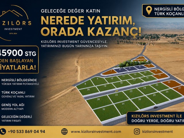 Gazimağusa Nergisli Bölgesi’nde Yatırımlık Türk Koçanlı Arsalar