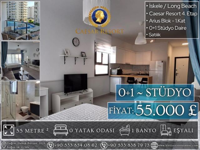 55.000 £ | Caesar Resort'ta Havuz Manzaralı Lüks Stüdyo - SÖZLEŞME YENİLEME ÜCRETİ YOK | KIZILÖRS INVESTMENT - Fotoğraf 4
