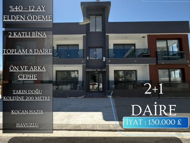 Korkmaz Sea Life, Gazimağusa / Yeniboğaziçi – Satılık 2+1 Daire | 110.000 £ | %60 Peşin | %40 - 12 Ay Taksit | KIZILÖRS INVESTMENT - Fotoğraf 1