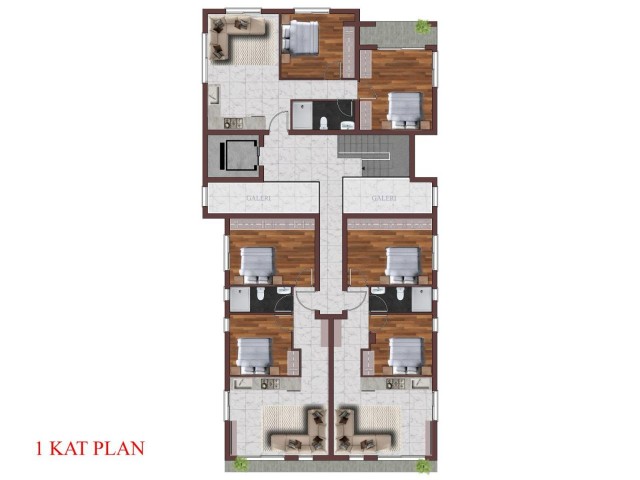 GİRNE ALSANCAK MERKEZDE ASANSÖRLÜ LÜKS 2+1 DAİRELER