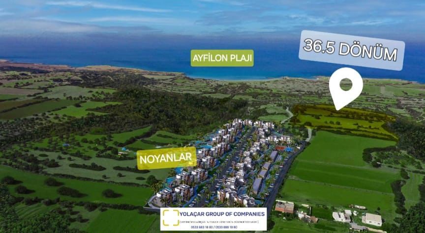 KIBRIS YENİ ERENKÖY DİPKARPAZ AYFİLON PLAJI KARŞISI 36.5 DÖNÜM SATILIK ARSA  