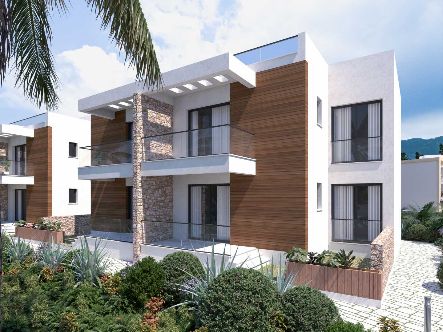 Girne Karaağaç Bölgesinde Lüks Site İçerisinde 2 + 1 Bahçeli Daireler