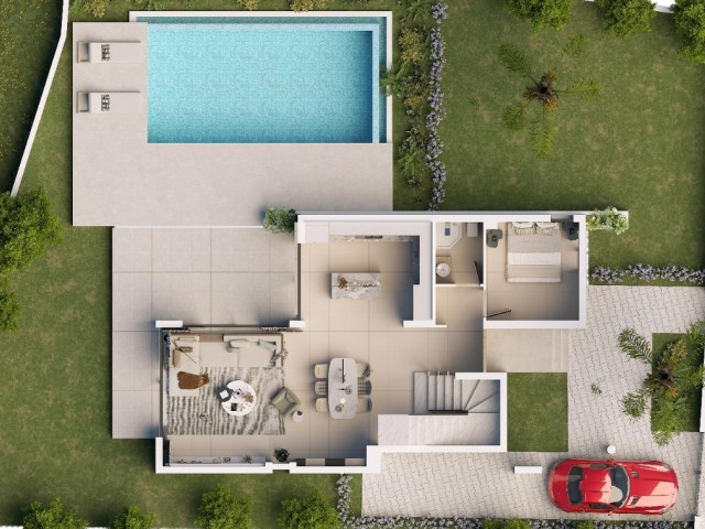 Satılık 4+1 Lüx Villa, Deniz Manzaralı, Özel Havuzlu, Jakuzi. Karaoğlanoğlu, Girne