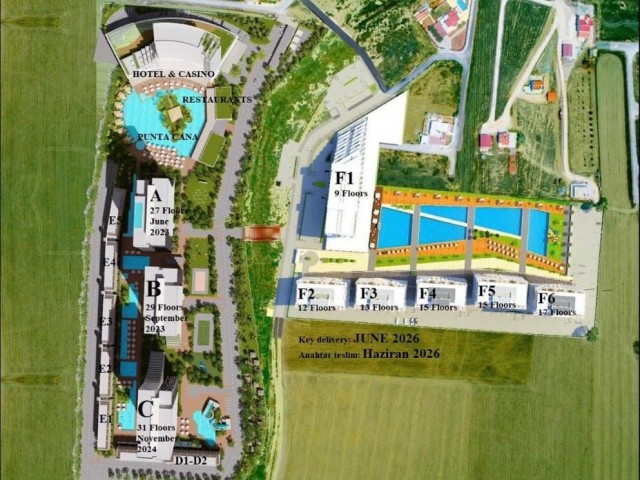 İSKELE GRAND SAPPHİRE DE 8, KAT DA 45 M2  2, ETAP DA 2026 YILIN DA TESLİM EDİLECEK OLAN SATILIK DAİRE FİYATI 95,000 GBP ADEM AKIN 05338314949DENİZ MANZARALI