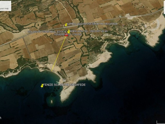 Not: Toplam Fiyatı : 60,000 GBP : Yenierenköy de Ana Yola 88 Metre Mesafe de ve Deniz 500 M2 Mesafede Süper Konum da Satılık 1750 M2 Arazi Adem Akın 05338314949 - Fotoğraf 4