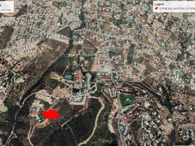 Girne Ballapaysda 3 Dönüm 3 Evlek Dağ ve Deniz Manzaralı Satılık Arazi Adem Akın 053383124949 - Fotoğraf 1