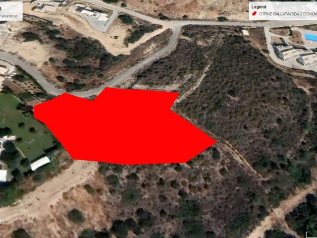 Girne Ballapaysda 3 Dönüm 3 Evlek Dağ ve Deniz Manzaralı Satılık Arazi Adem Akın 053383124949 - Fotoğraf 3