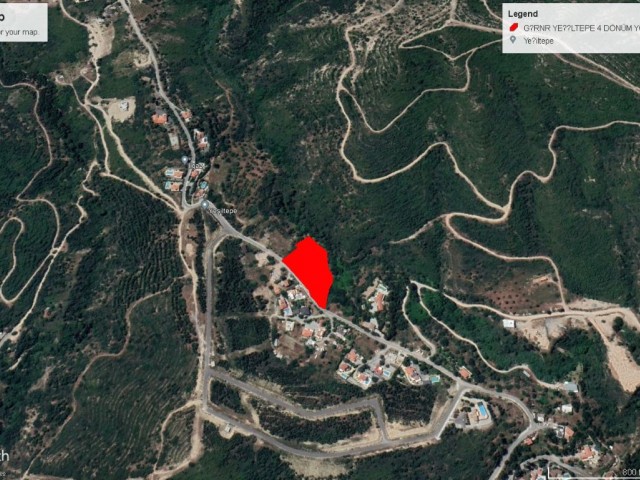 Girne Yeşiltepe de Dağ ve Deniz Manzaralı Harika Konumda Satolık 4 Dönüm Arazi Dönüm Fiyatı 66,600 GBP 3adem Akın 05338314949 - Fotoğraf 1