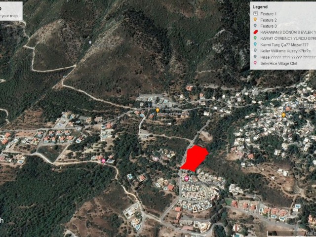 Not : Dönüm Fiyatı : 253,000 GBP : Girne Karmide Süper Manzaralı Satılık 3 Dönüm 3 Evlek Arazi Adem Akın 05338314949 - Fotoğraf 3