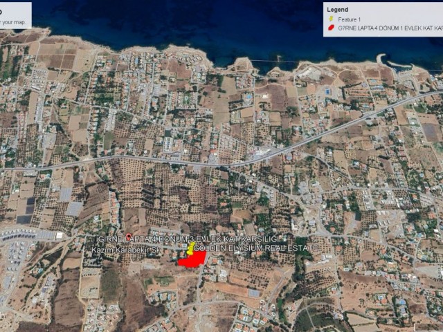 Not: Kat Karşılığı : Girne Lapta da Deniz Manzaralı Harika Konum da Satılık 4 Dönüm 3 Evlek Arazi Adem Akın 05338314949 - Fotoğraf 1