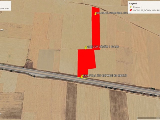 Not : Dönüm Fiyatı : 50,000 GBP: Vadili Toprağı Lefkoşa Mağusa Ana Yolu Üzrtin-de % 220 İmarlı Eşdeğer Koçanlı Satılık 27 Dönüm Arazi Adem Akın 05338314949 - Fotoğraf 1