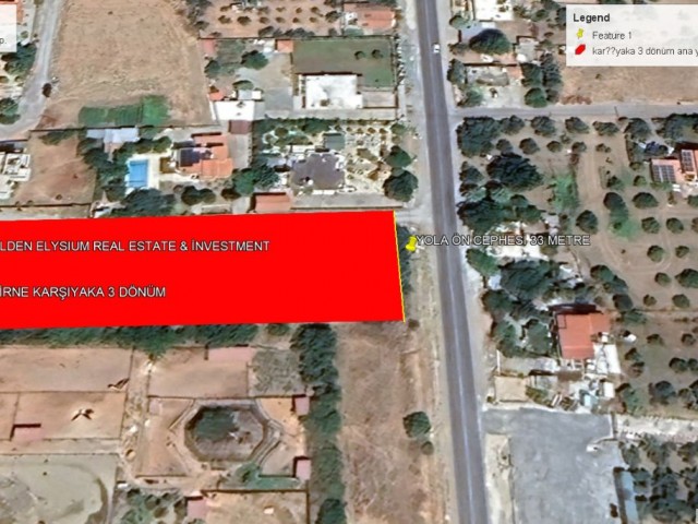 Not: Dönüm Fiyatı : 250,000 GBP: Girne Karşıyaka da Ana Yola Temaslı Deniz Manzaralı Süper Konum da Satılık 3 Dönüm Arazi Adem Akın: 05338314949 - Fotoğraf 2