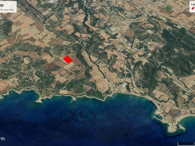 Dipkarpaz da Net Deniz Manzaralı Kelepir Fiyata Satılık 16 Dönüm 1 Evlek Arazi Dönüm Fiyatı 15,000 GBP Adem Akın 05338314949 - Fotoğraf 1