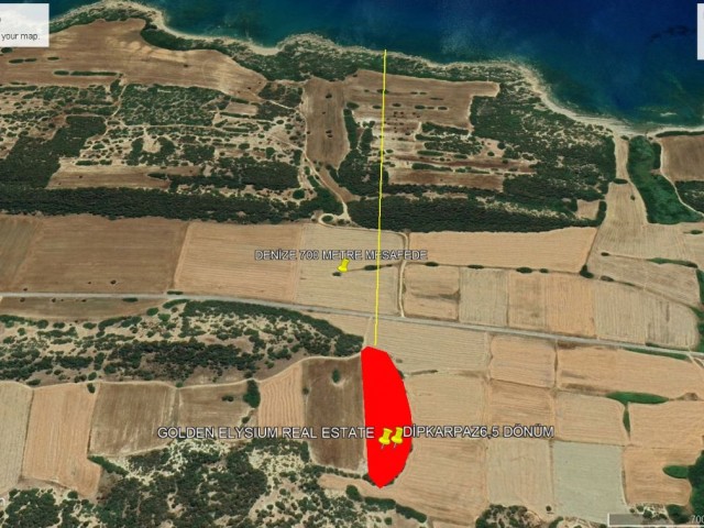 Not: Dönüm Fiyatı 12,000 GBP: Dipkarpazda Neize 700 Metre Mesafede ve Ana Yola 50 Metre Mesafede Satılık 6,5 Dönüm Arazi Adem Akın 05338314949 - Fotoğraf 3
