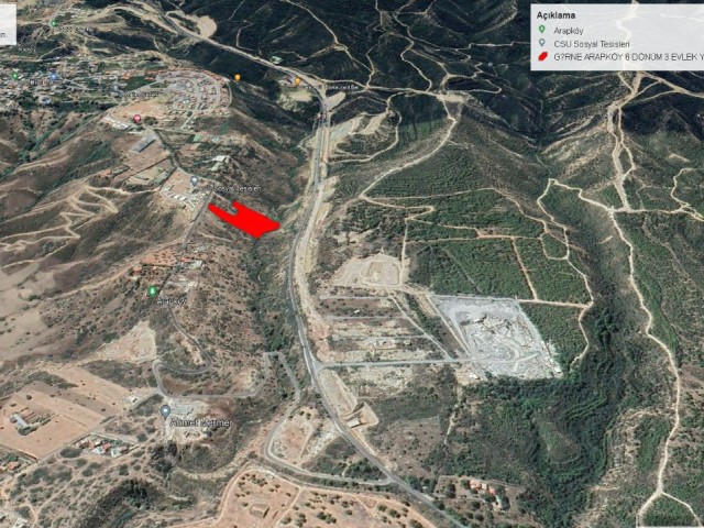 GİRNE ARAPKOY VE ELEKXUS OTEL ATASINDA SATILIK 6 DÖNÜM 3 EVLEK DENİZ MANZARALI ARAZİ ADEM AKIN 05338314949