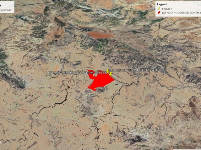 NOT DÖNÜM FİYATI : (3,500) GBP BÜYÜK VE ÇOK KARLI YATIRIM DÜŞÜNENLER İÇİN  LEFKOŞA İKİDERE BÖLGESİN DE  350,221 METRE KARE 261 DÖNÜM 3 EVLEK RESMİ YOLU MEVCUT ADEM AKIN 05338314949