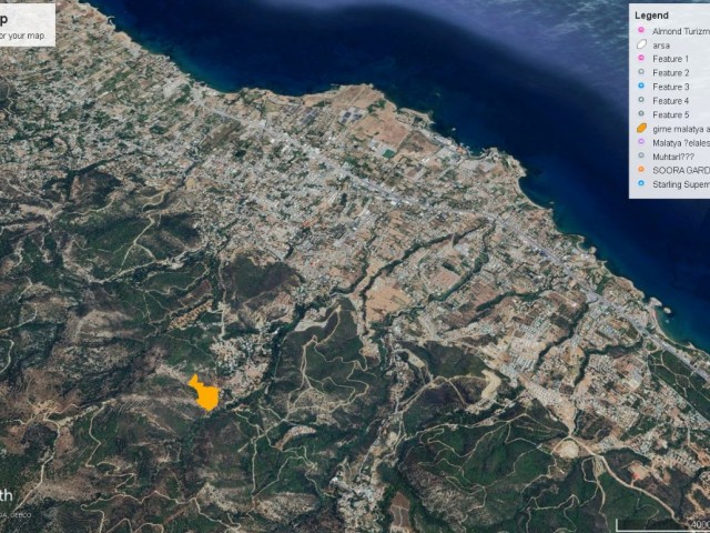 Girne Malatya Kat Karşılığı Satılık Dağ ve Deniz Manzarası 40 Dönüm Arazi Adem Akın 05338314949 - Fotoğraf 1