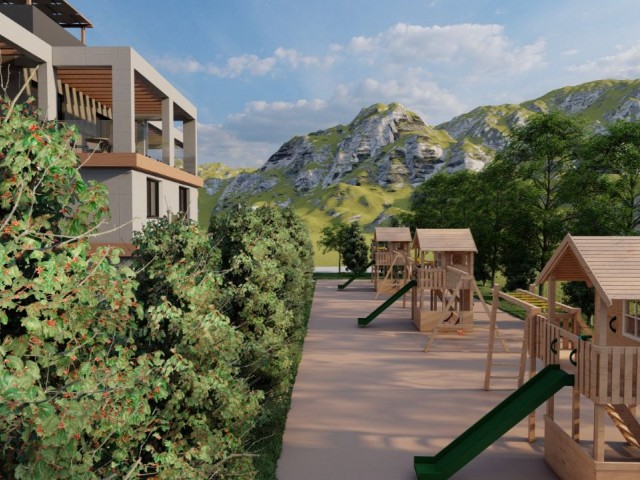 Girne Karaoğlanoğlunda 3+1 120m2 Ortak Yüzme Havuzlu Taşınmaya Hazır Koçanları Hazır Satılık Köşe Loft Daireler - Fotoğraf 3