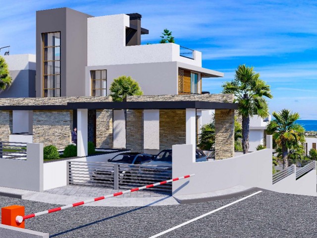 Girne Lapta'da Projeden Satılık Muhteşem Dağ ve Deniz Manzaralı Lüks 6+2 Villa !!! - Fotoğraf 1