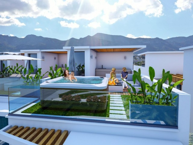 Girne Çatalköy'de Teslime Hazır Dağ ve Deniz Manzaralı Satılık İkiz Villa !!! - Fotoğraf 2