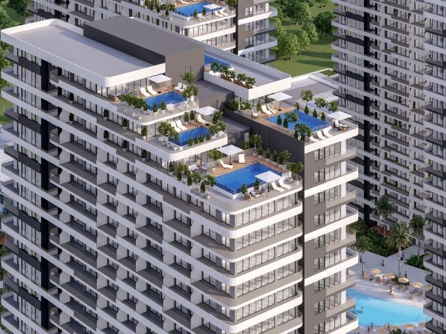 İskele Loungbeach bölgesinde 7 yıldızlı yaşam tarzı sunuyoruz 22000 m2 den fazla havuz alanı,90000+m2 yeşil alanı ,sonsuzluk havuzu ,tesislerde ihtiyaç duyacağınız herşeye sahip olacağınız projeden satılık lüks 1+1 rezidans HABİBE ÇETİN 05488547005 - Fotoğraf 2