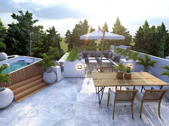 ALSANCAK MOUNTAIN HILL 2 BÖLGESİNDE 1+1 ÇATI TERASLI, PANORAMİK MANZARALI, SIFIR SATILIK DAİRE