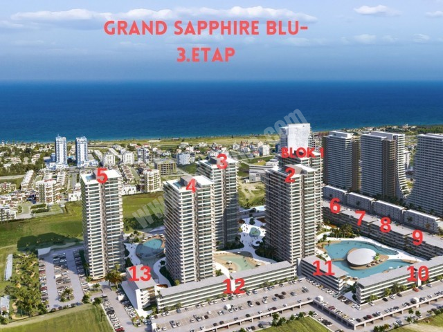 Satılık 2+1 Long Beach, İskele Grand Sapphire Blu